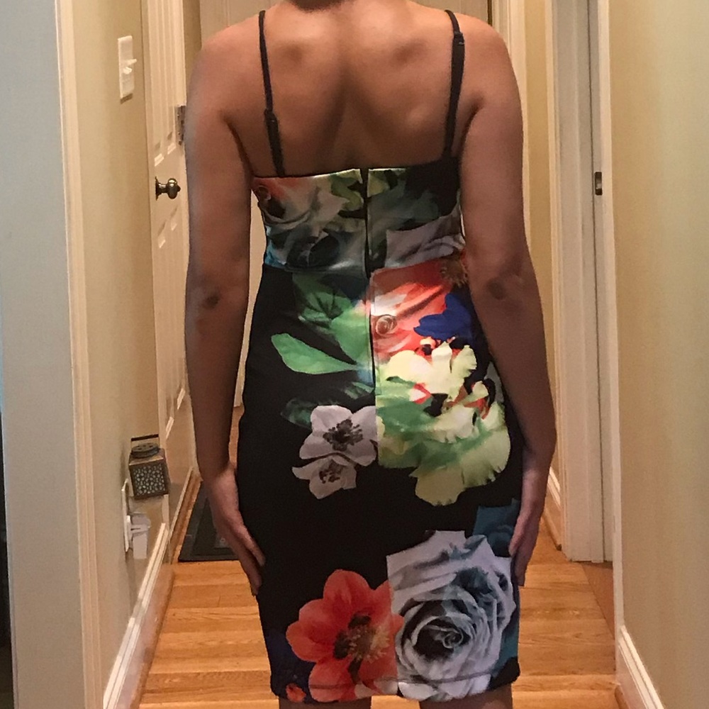 Black floral Bisou Bisou dress - Picture 4 of 4